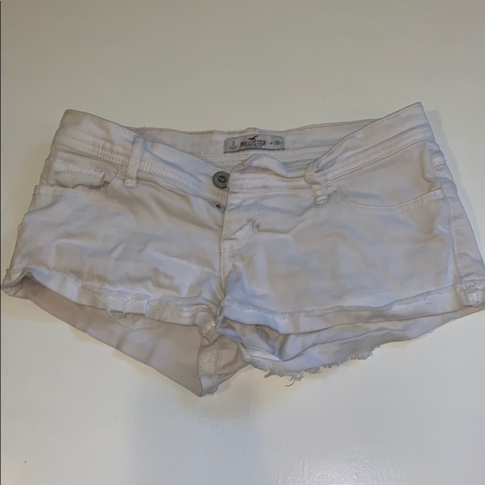 White hollister short shorts